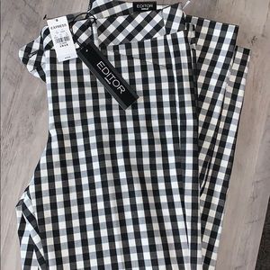 Express gingham Editor style ankle pants. 4 NWT